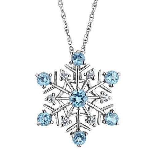 a silver and blue rhinestone snowflake pendant is a gorgeous idea for a winter bride, it will give a lovely touch to your winter bridal look