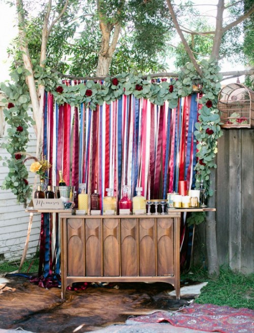 Whimsical Bohemian Backyard Bridal Shower Party