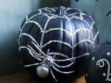 a black embellished pumpkin with a spider is a lovely idea for Halloween, it’s ideal for styling the space for Halloween parties