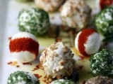cheese balls with herbs, nuts, spices and other stuff are great for carnivores and vegetarians