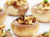mushrooms filled with cheese, eggs and other stuff plus herbs are delicious for winter and fall weddings