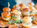 mini burgers with various fillings and herbs are crowd-pleasing winter wedding appetizers that are very hearty