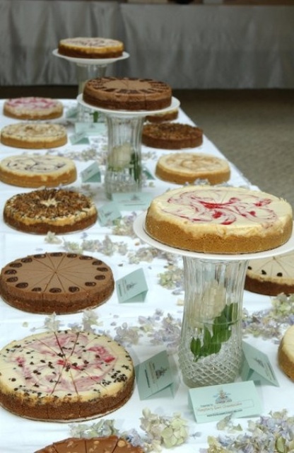 a whole assortment of various wedding cheesecakes with berries, of chocolate, nuts and other tastes to please everyone